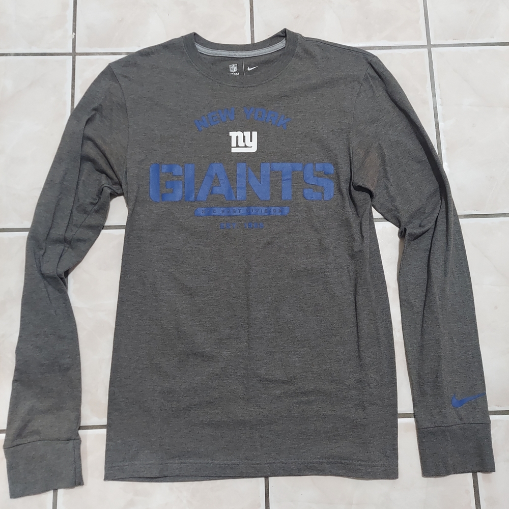 Nike Charcoal and Blue New York Giants Long Sleeve Tee